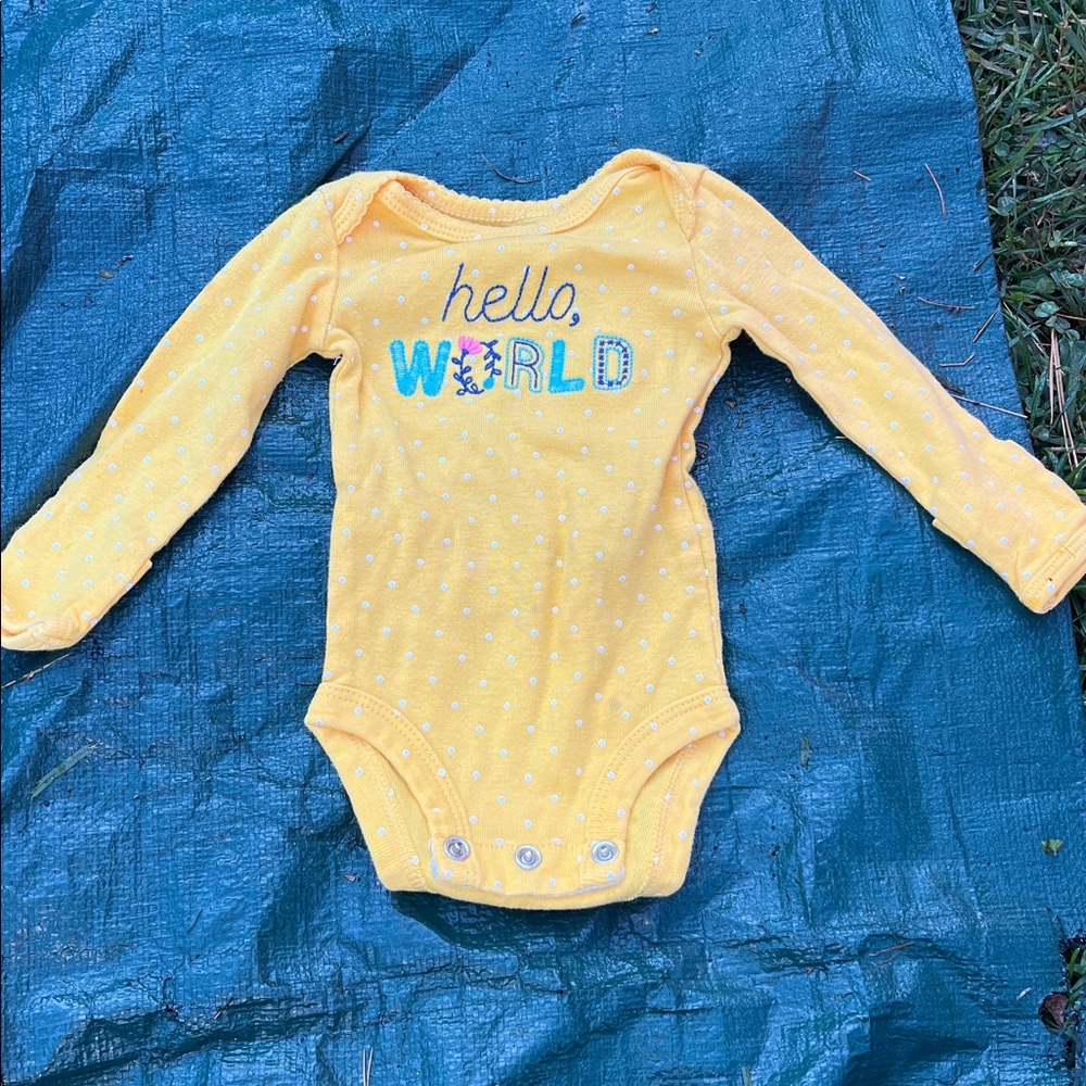 Carter's Yellow Baby Onesie with Polka Dots